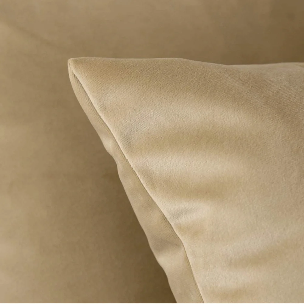 Luxury Home | Elegant Chic Golden Khaki Soft Velvet Throw Pillow Covers